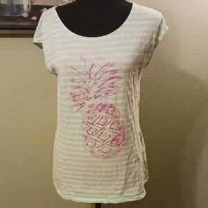 SPECIAL 2/$25 Striped Mint and Pink Pineapple Top